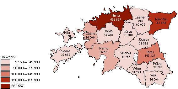 Diagramm: Rahvaarv, 1. jaanuar 2012